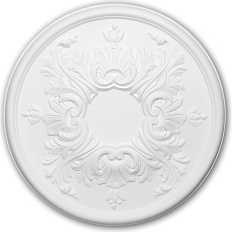 Rosetón 156030 Profhome Elemento decorativo Elemento para techo estilo Rócoco Barroco blanco Ø 39,5 cm
