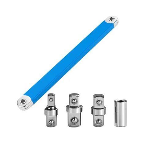 Chiave di prolunga angolata, prolunga elettrica angolata, utensile a bussola pronto per l'uso con impulsi e adattatori da 1/2", 1/4" e 3/8". (1/5)