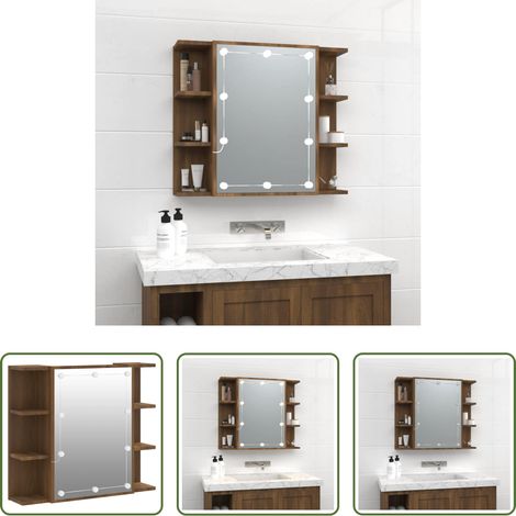 Miroir LED - Armoire à miroir avec LED Chêne marron 70x16,5x60 cm (1/5)