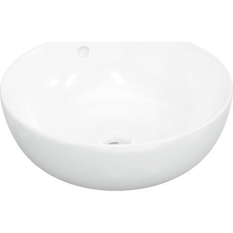 Maison Exclusive - Lavandino Bianco 44x17 cm in Ceramica Rotondo