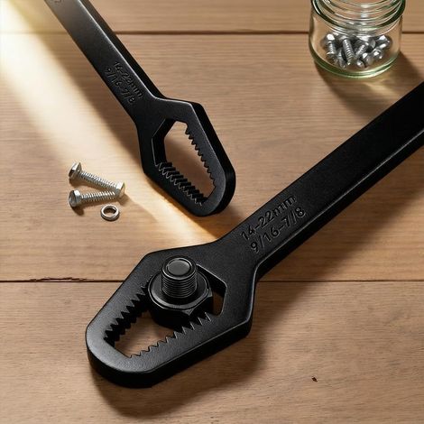 Clé universelle noire à double extrémité pour écrou de 8 à 24 mm, clés auto réglables (1/5)