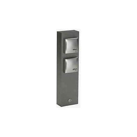 ALBERT STECKDOSENSÄULE, 2-FACH, IP 44, ALUMINIUM (624400)