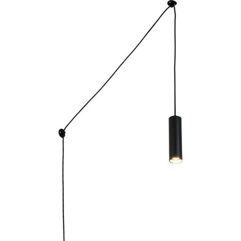 Barcelona Led – Suspension minimaliste GU10 en aluminium – Câble 330 cm ajustable – Finition mate blanche ou noire – Pour éclairage intérieur (1/5)