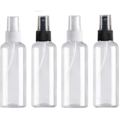4PCS Flacon Vaporisateur  - 100ml - Bouteille de Voyage Vide - Plastique Réutilisables - Transparent - Atomiseur De Poche - Bouteilles de Pulvérisation - Spray Sous-Bouteilles de Cosmétiques (1/5)