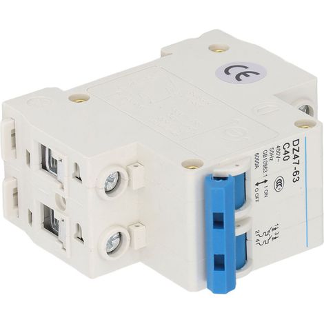 Disjoncteur Modulaire 2P 40A DZ47-63 C400V AC, Interrupteur Pneumatique Basse Tension, Rail DIN, 400V (1/5)
