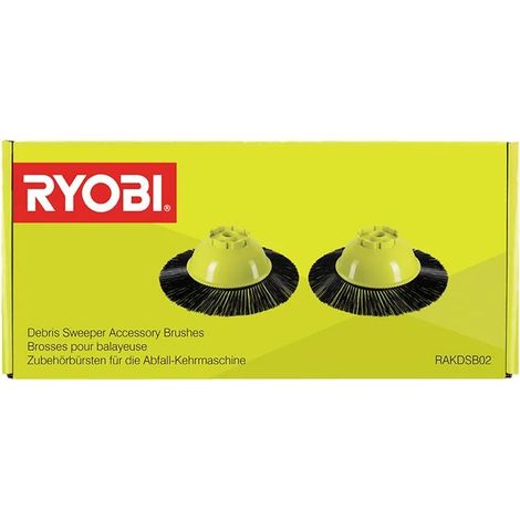 Ryobi RAKDSB02 Set 2 Spazzole Spazzatrice Batteria R18SW3