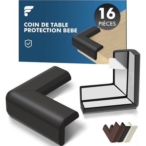 Protège Coins de Table - 16 Pièces - Mousse NBR Souple - Absorption Chocs Sécurisée - Maison Bureau École - Noir 5x7cm (1/5)