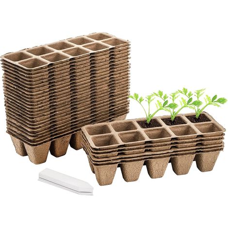 Macetas de turba para semilleros (para semillas), 30 unidades, 4x4cm (1/5)