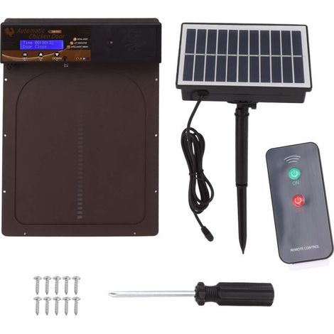Automatic Aluminum Chicken Coop Door – Light Sensor – Remote Control – Solar Powered – Dimensions 35x24.3 cm (1/5)