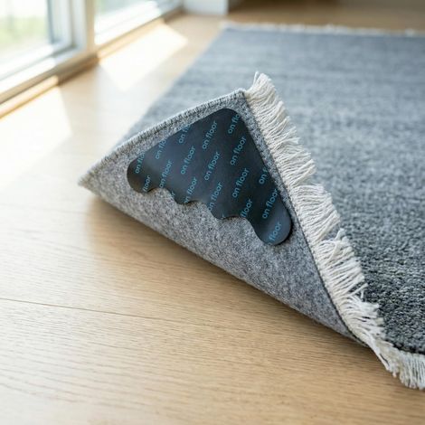 CCYKXASet of 12 reusable and washable anti-slip mats for carpets, triangular anti-slip pads to prevent slipping, 8.5cm (1/5)