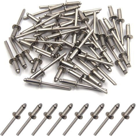 Paquete de 50 remaches ciegos de acero inoxidable 304 (4,8 mm x 16 mm) (1/3)