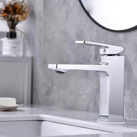 Robinet de Lavabo salle de bain 17X18X4 Laiton Sanitaire Satine (1/4)