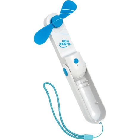 Ventilateur portable GO FAN FLIP - VENTEO - Ventilateur pliable rechargeable avec fonction batterie externe - Mini ventilateur portatif - Câble de recharge et dragonne inclus - Vitesse réglable (1/5)