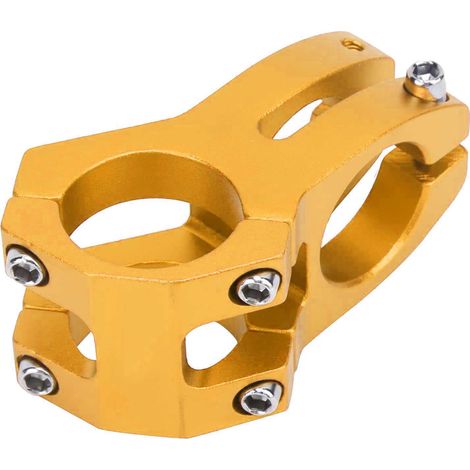 LUNJE 31,8 x 45 mm Mountainbike-Vorbau, hohl, Aluminiumlegierung, kurzer Griff, Erhöhung, Goldfarben (1/5)