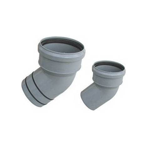 COUDES EN PP RÉDUCTION VERS  PVC DIAM. 110 / 100  VALSIR Mesure : 45°  avec joint torique