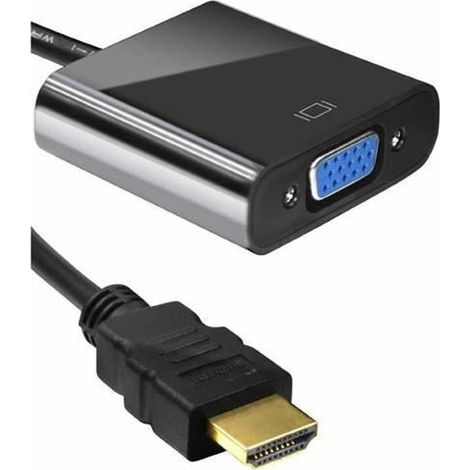 Adaptateur HDMI vers VGA - VOLY - 20CM - Noir - Connexion HDMI à VGA - Vidéo (1/2)