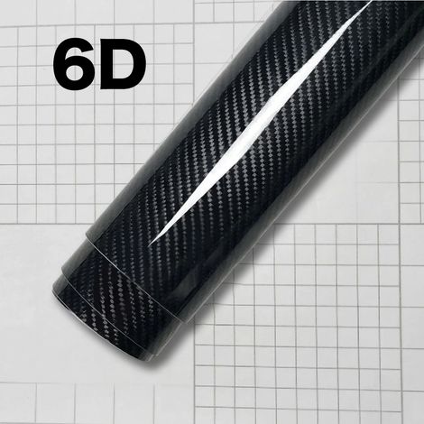 (6D Nano Carbone - 10 x 150 cm) Film de protection vinyle mat noir brillant pour carrosserie automobile, accessoires, autocollant, film pour rétroviseurs, portières, intérieur et extérieur (1/4)