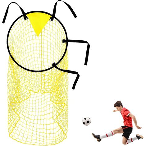 Cible de football avec filet, panier de réception, buts pliables, filet de tir, set d'entraînement, équipement portable pour entraînement, filet de but rabattable. (1/5)
