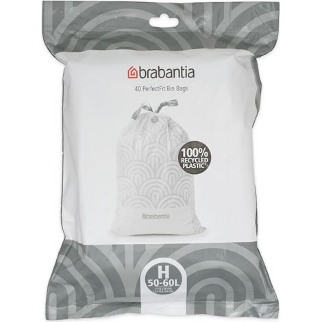 Sacs Poubelle PerfectFit (Code H - 50L / 60L), Ultra Résistant, Poignées Coulissantes (40 Sacs) (1/5)