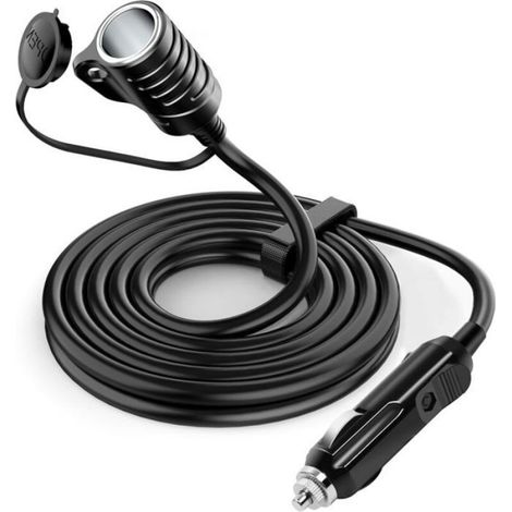 Rallonge Allume-Cigare - 5 M - 16 AWG - 15 A Fusible Intégré - Compatible 12 V 24 V - Voiture Moto Camion Bateau - 1 Pièce (1/4)