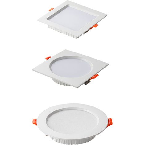 Downlight Encastré LED - 36 mm Profondeur - Ø138 mm - IP44 - 3000K à 6500K - Dimmable 10-100% - Pour Salle De Bain Cuisine Bureau - Lot De 2