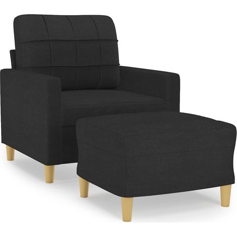 Maison Exclusive - Poltrona con Poggiapiedi Nero 60 cm in Tessuto