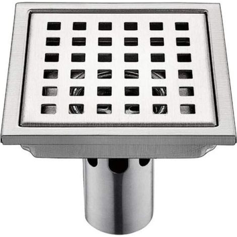 [NEVER USED] INOX floor drain, 1 piece, stainless steel drain, 15 cm x 15 cm, square filter, deodorant, anti-backflow water leak (1/4)