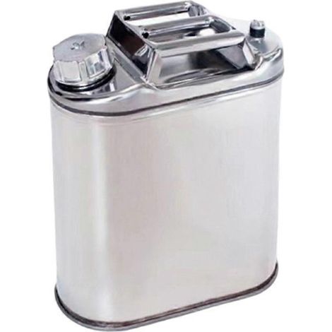 Bidon d'eau/fût à huile en acier inoxydable de 5 gallons pour le camping réservoir d'eau portable pour voiture et camping-car couleur argent (1/5)