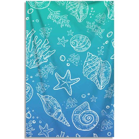 1 serviette de plage imperméable et anti-sable, séchage rapide, polyester, multicolore, pour plage, voyage, camping, randonnée (1/5)