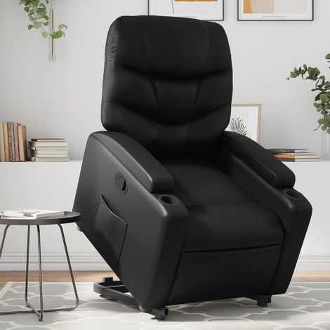 Fauteuil inclinable-Chaise de relaxation-Fauteuil Relax Noir Similicuir 226074 (1/5)