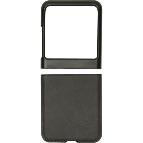 Étui en cuir pour téléphone pliable Motorola Razr 40 Ultra, résistant aux rayures et aux chutes, texture cuir de vachette bicolore, noir. (1/5)