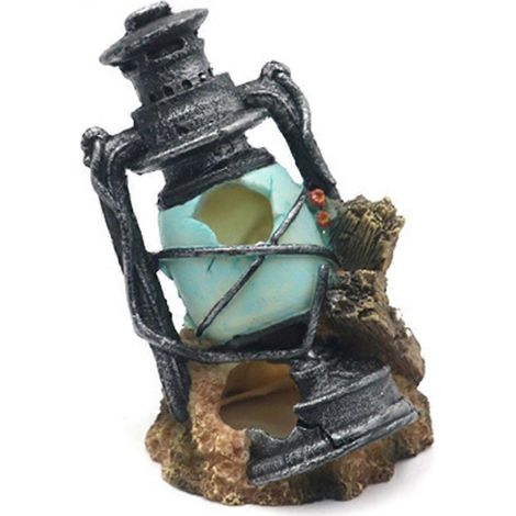 Décoration artistique pour aquariums : phare souterrain durable, résistant à l'eau, ornement de poisson original, design unique pour réservoirs. (1/4)