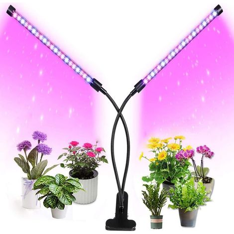Lámparas para plantas y jardines, luces LED de cultivo, luz de espectro completo, cultivo de hortalizas, plantas y flores (tubo doble). (1/5)