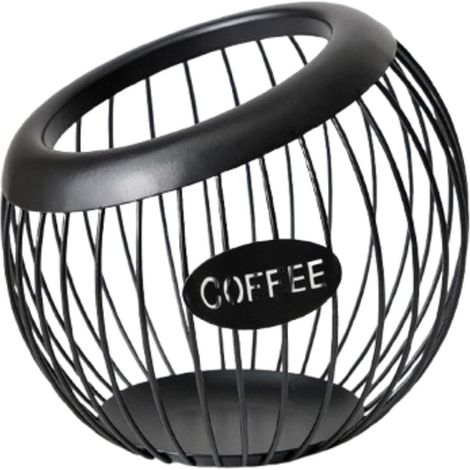 Großer Metall-Organizer für Kaffeekapseln  Aufbewahrungskorb für den Couchtisch  Multifunktionaler Organizer für Kaffeekapseln, Teebeutel und kleine Accessoires – Schwarz