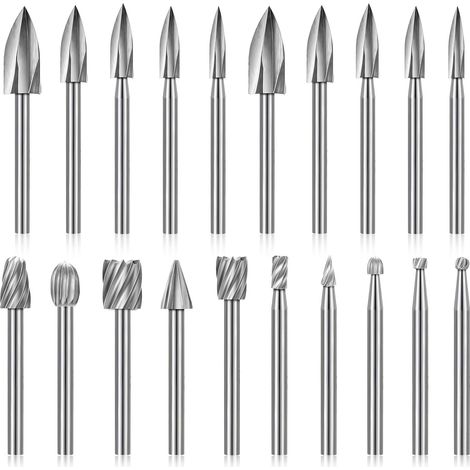 Kit de menuiserie innovant : fraises en acier rapide, accessoires de gravure de précision pour une large application dans les projets de bricolage sur bois (1/5)