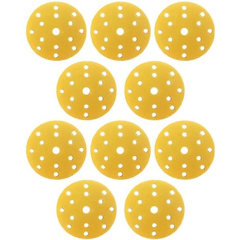 Lot de 10 disques de ponçage auto-agrippants de 150 mm (6 pouces) et 15 trous, comme illustré (1/5)