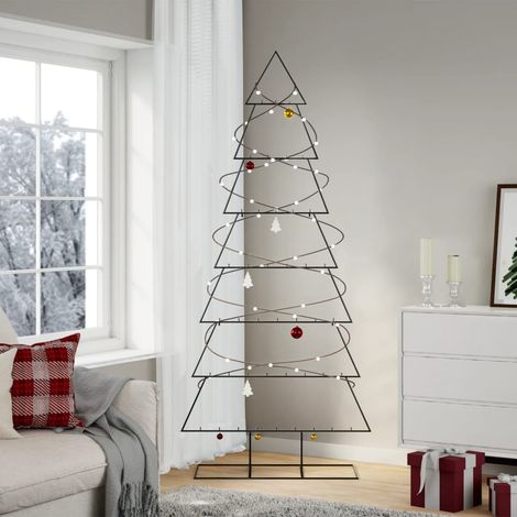 Metal Christmas Tree for Decoration Black 210 cm vidaXL