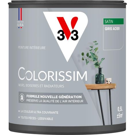 Peinture murale intérieure Colorissim® V33 Gris acier Satin 0,5L (1/5)