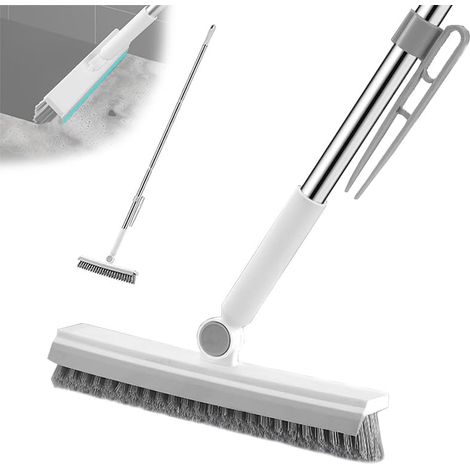 Brosse à Coulis avec Long Manche(145cm),3 en 1 Nettoyeur de Carrelage et de Joints de Sol avec Poils Rigides,180° Tête Pivotante,Brosse de Nettoyage pour Carreaux,Salle de Bain,Cuisine,Douche,Plinthes (1/5)