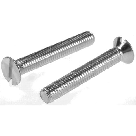 Vis à métaux RS PRO M6 à tête Fraisée fendue en Acier, 40mm ( Prix pour Sachet de 100 )