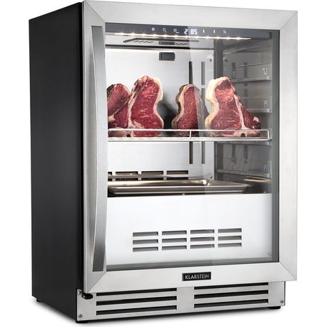 Klarstein – Cave à maturation de viande 98L – Température 1-25°C – Hygrométrie réglable 60-85% – Purification UVC – Façade vitrée LED