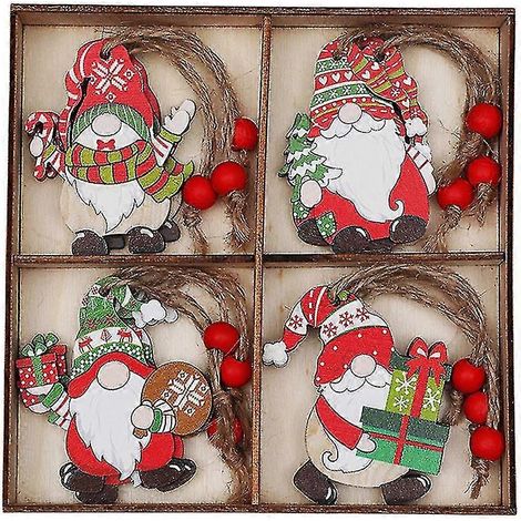 Weihnachtsschmuck, Weihnachtsbaumdekoration, Hängende Bastelarbeiten aus Holz im Landhausstil (1/5)