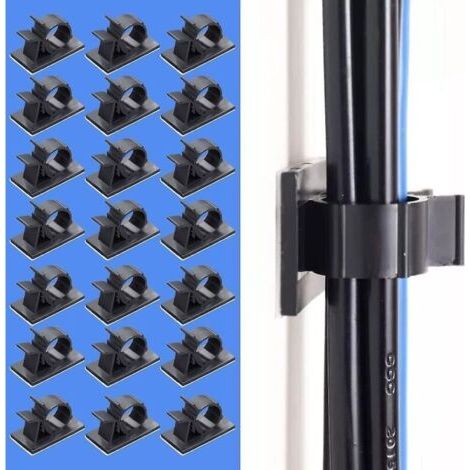 50Pcs Câbles Adhésifs Réglable Clips de Câble,Premium Adhésif 3M Fil Nylon Colliers de Serrage Câble,Attaches Câbles pour Organiseur Bureau,Ordinateur Cordon Électrique,Voiture et Maison(Noir)