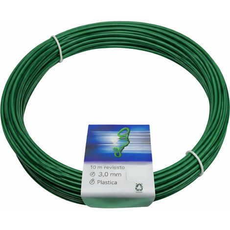 FILO PLASTIFICATO PER TENSIONE E STENDIBIANCHERIA- filo ø mm.1,8-2,70 - mt.20 - verde - 10 pezzi
