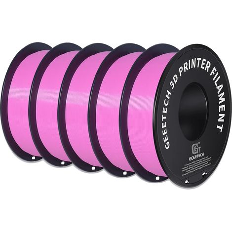 Filamento per stampante 3D, materiale PLA, elevata resistenza e rigidità, rosa (1/2)