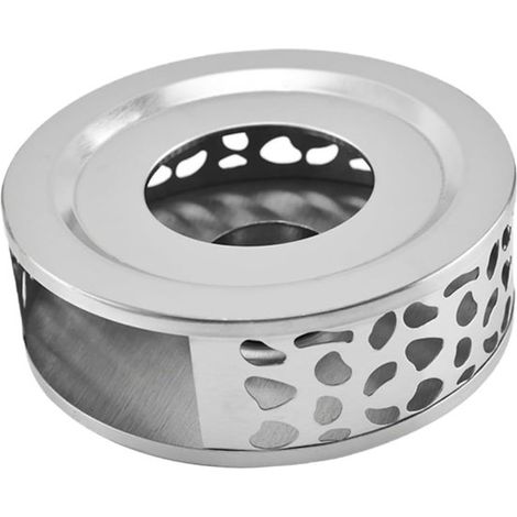 Chauffe-thé – Chauffe-théière – Inox – Chauffe-plat – Chauffe-thé Bougie Chauffe-plat – Plaque chauffante – Pour Chauffer Cafetière Théières en Verre – 15×5.2cm – Argent (1/5)