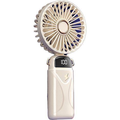 Ventilateur portable rechargeable USB, 5 vitesses de ventilation réglables, mini ventilateur portable avec affichage numérique, batterie 800 mAh-AquaForge (1/5)