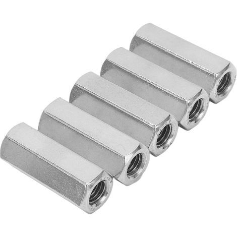 Écrous de couplage hexagonaux en acier inoxydable 304, 5 pièces, écrou de connexion grossier M10 pour la fixation de tiges à vis (1/5)