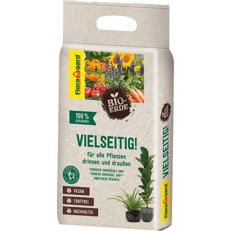 Floragard® BIO-ERDE Vielseitig für alle Pflanzen drinnen und draußen - 3 Liter