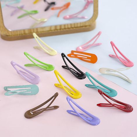 30pcs Snap Cheveux Clips, 5 Cm Barrettes Cheveux, Barrettes Cheveux En Mtal, Pinces Cheveux Pour Femmes Filles Enfants - Multicolore (1/5)